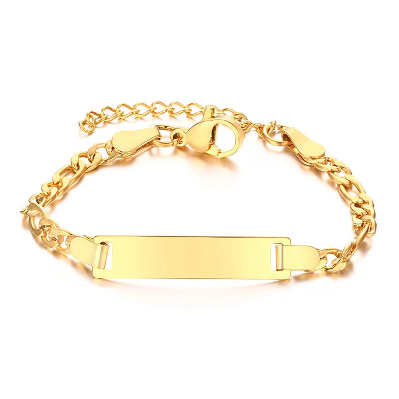 Personalisiertes Namensarmband mit Initialen für Jungen Mädchen, kostenlose Gravur Datum ID Armband Geburtstagsgeschenk