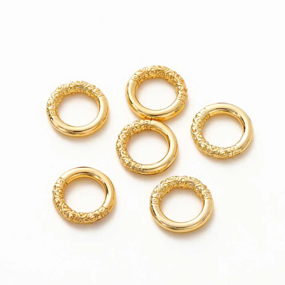 10 unidades/lote, anillos de metal grandes redondos chapados en oro de 18 quilates, hebillas de cierre en D para cinturones de cuero, bolsos, prendas de vestir, manualidades, fabricación de joyas
