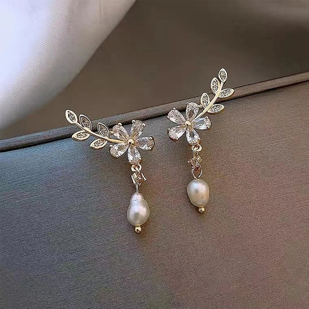 Exquisitos Pendientes de Cristal con Hojas y Flores para Mujer, Circonia AAA, Mariposa Rosa, Borla, Pendientes para Novia, Fiesta, Boda, Joyería