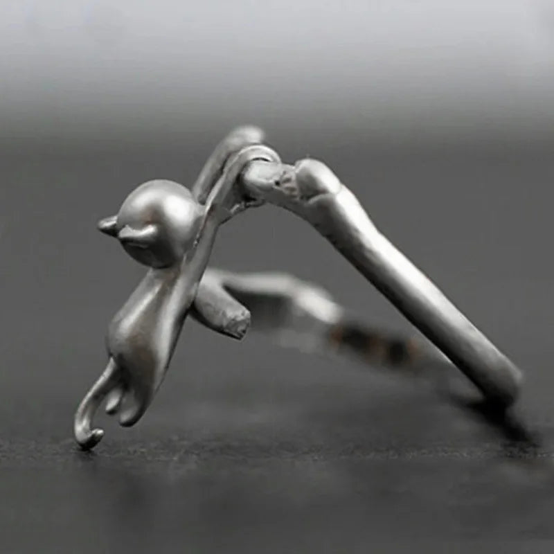 925 Sterlingsilber Katze Ast Verstellbare Ringe Für Frauen Hochzeit Hochwertiger Schmuck Accessoires Schmuck Argent 925
