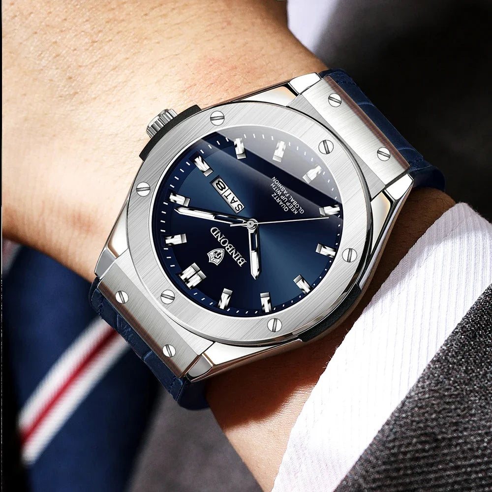 Hombre Nuevo Reloj de Cuero Casual de Negocios Relojes de Lujo para Hombres Relojes Automáticos Relojes de Pulsera de Cuarzo de Moda para Hombres Relojes De Hombre