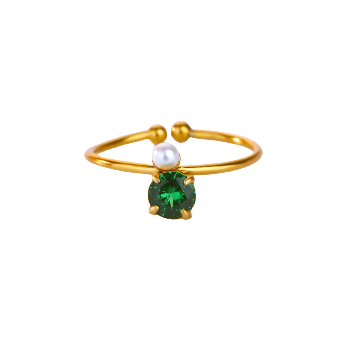 Edelstahl Vierblättriges Kleeblatt Ringe für Frauen Goldfarbe Zirkon Öffnung Paar Ring Ästhetischer Hochzeit Bohème Schmuck Geschenk