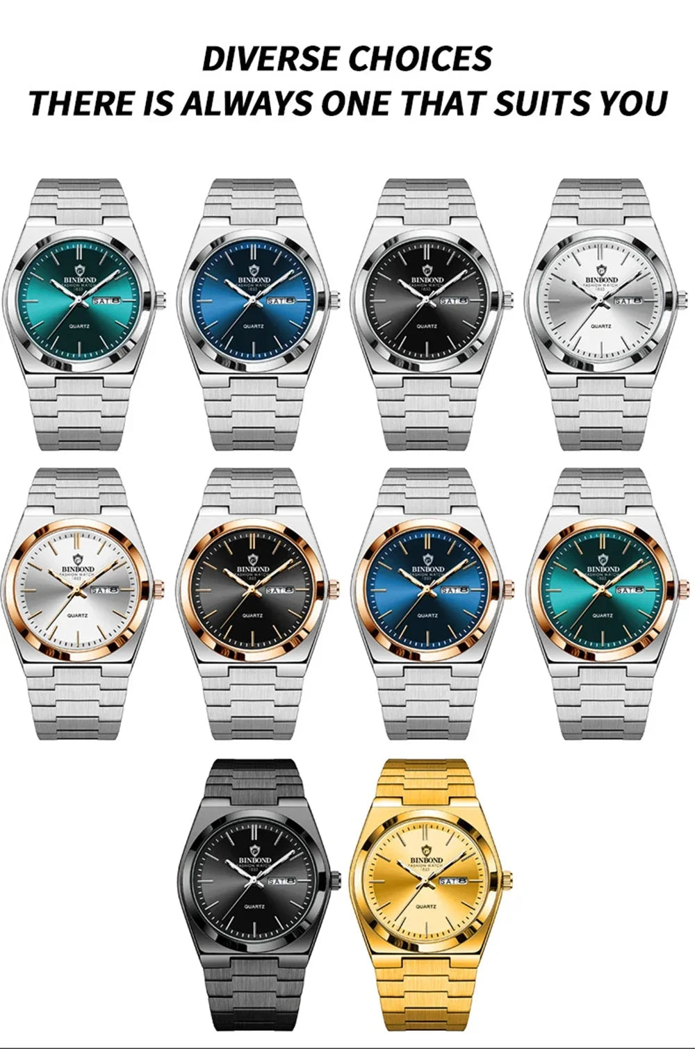 Nuevos regalos Top de negocios casual Reloj azul para hombres Relojes de lujo automáticos Relojes de pulsera de cuarzo de moda para hombre Relogio Masculino