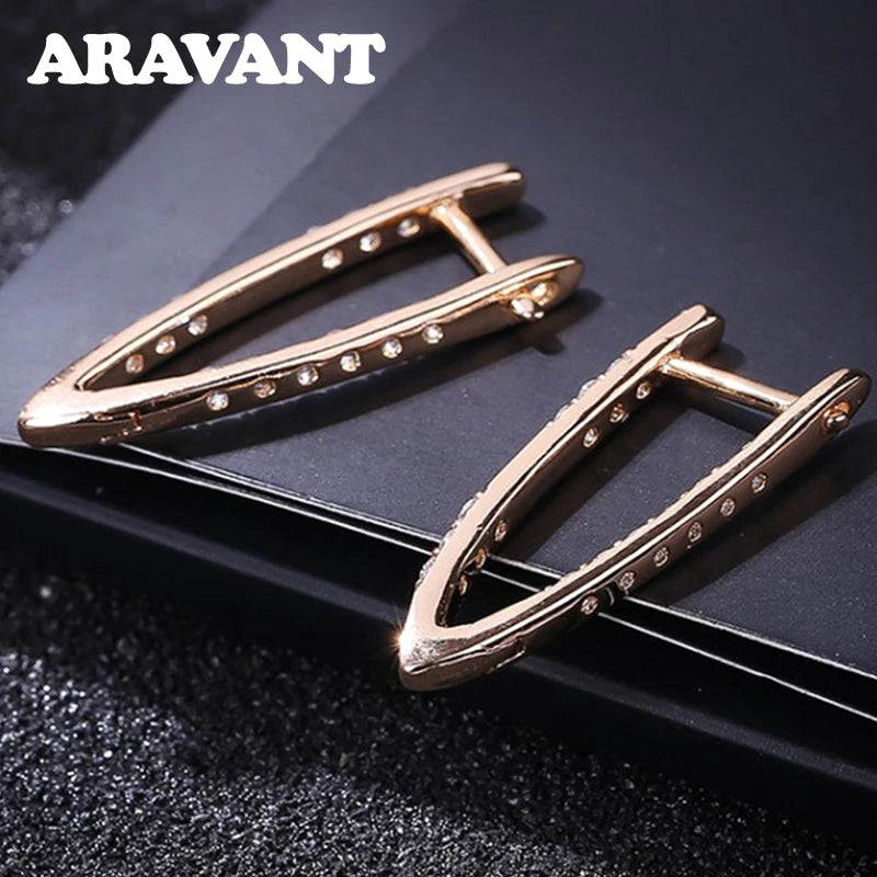 Aravant Pendientes de Aro de Plata 925 con Oro de 18K y Circonita Cúbica para Mujer, Joyería de Moda
