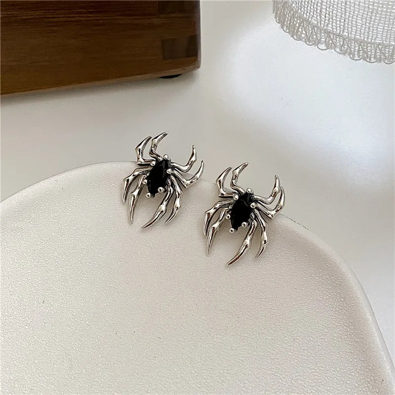 Halloween Gothic Retro Alte Spinne Zirkon Ohrringe Frauen Mode Design Schwarzer Zirkon Ohrring Party Schmuck Geschenke Großhandel