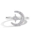 MINTYBOX 0.242CTW Stern Mond S925 Sterlingsilber Moissanit Ringe für Damen Labor Diamant Ring 18K Vergoldet Hochzeit Schmuck Geschenk