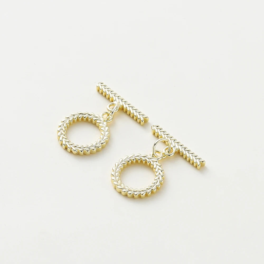 4 Sets 14K/18K Vergoldetes Messing O-Knebelverschluss-Verbinder für DIY Armband Halskette Schmuckherstellung Zubehör