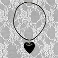 Großer roter Glasherz-Anhänger, schwarze Kordel-Halskette für Frauen, Pink Grün Rot AB Lila Kristallstein, hübscher Y2K Anhänger-Schmuck