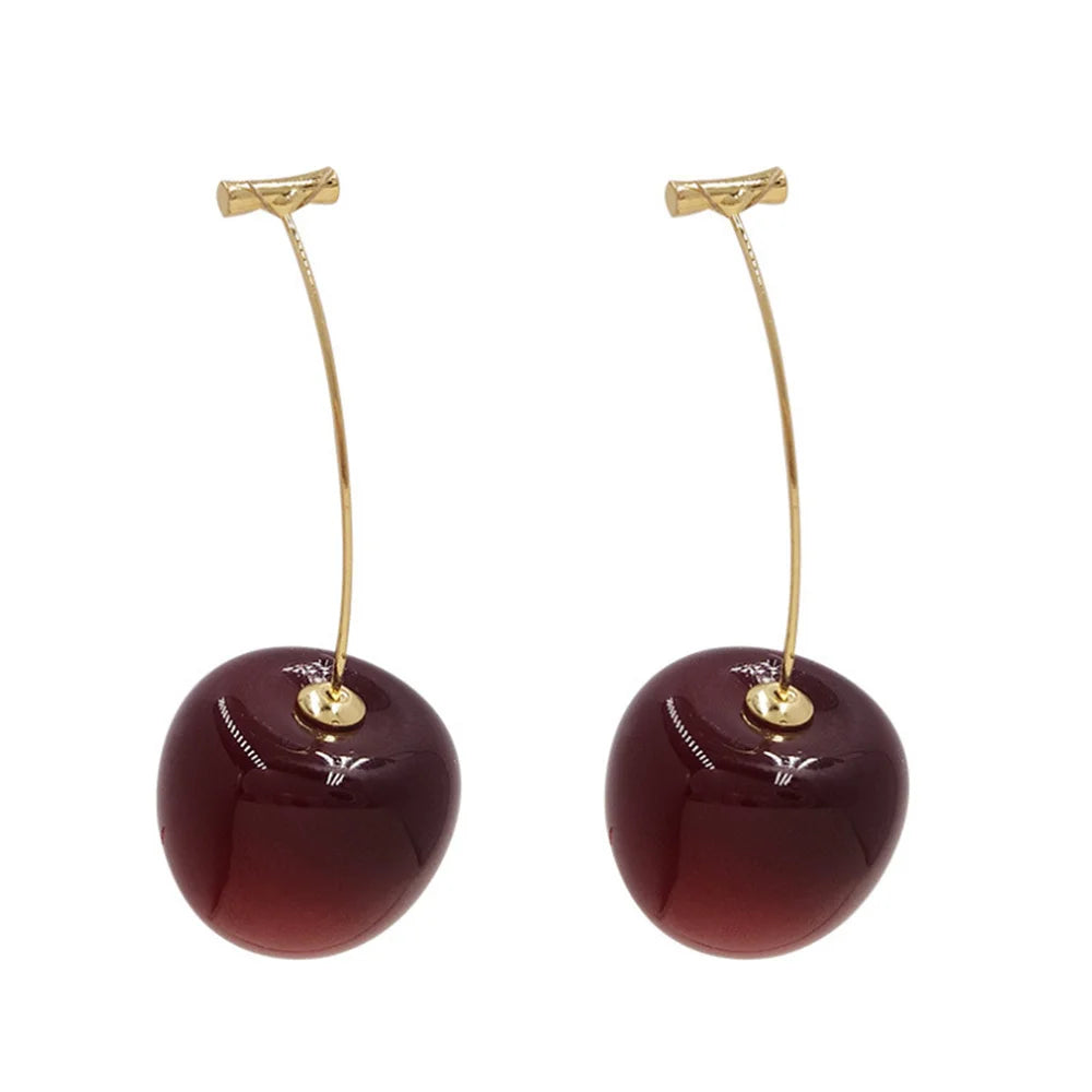 Süße Kirschfrucht Acryl Ohrringe Modische Harz Kirsch Ohrringe für Frauen Kpop Schmuck Trendige Accessoires