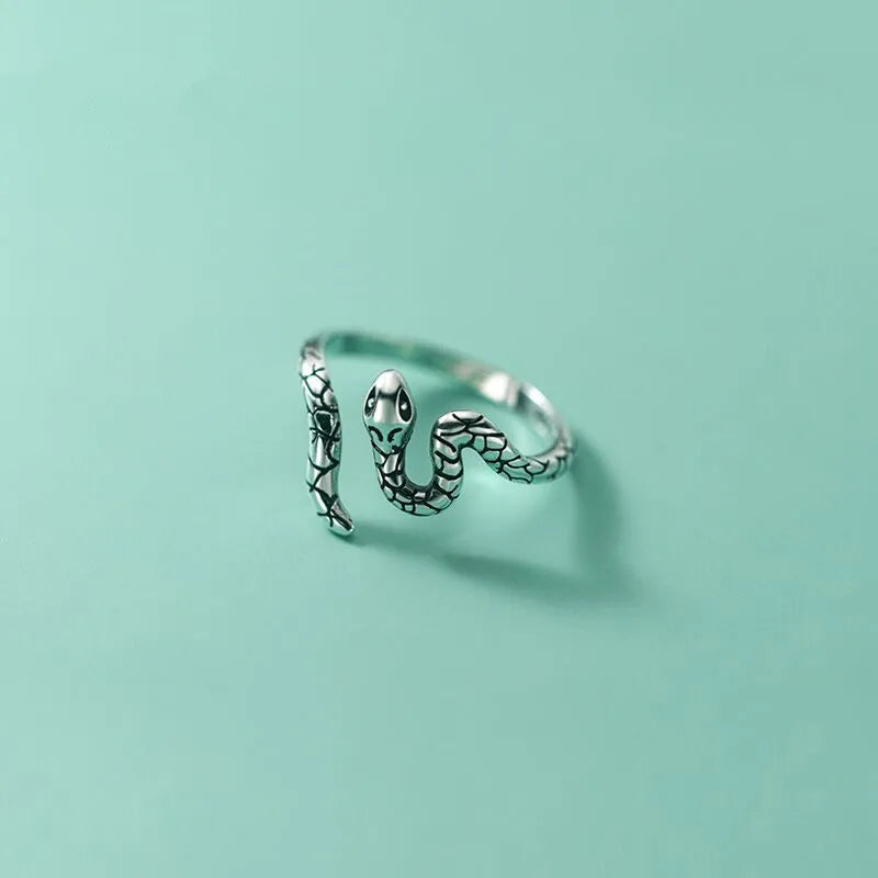 925 Sterling Silber Schlangen-Ringe verstellbar für Damen, Verlobung, Hochzeit, Schmuckgeschenk weiblich, Schmuck