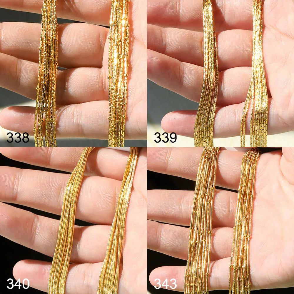 10pcs/Lot 45cm Stainless Steel Golden/Silvery Color 304 Chains Necklace Women Jewelry Making Accessories DIY Handmade Supplies