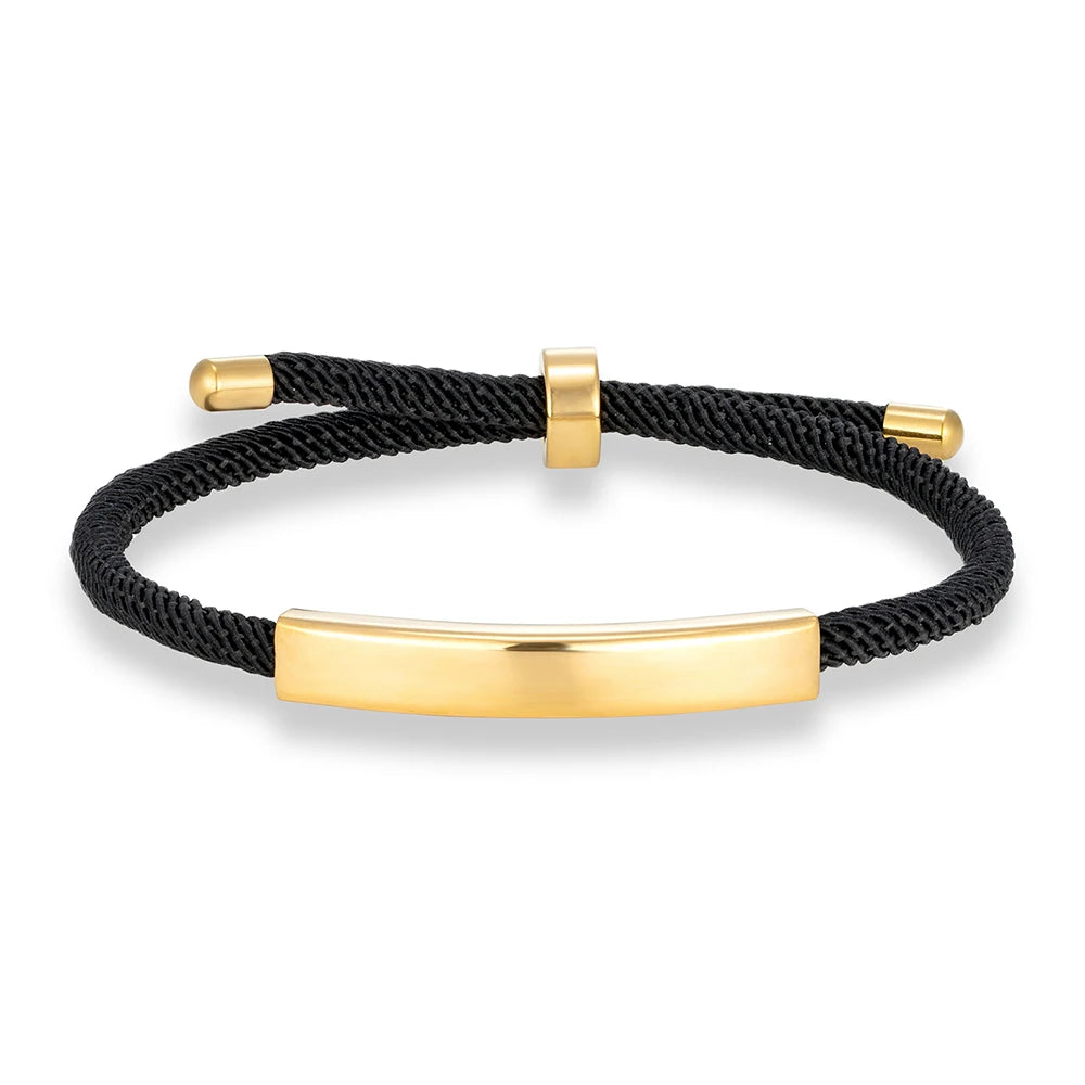 MKENDN Punk SOS Custom-Logo Name Text eingravieren Seilarmband individuell gestaltbare Edelstahlarmbänder für Damen Herren ID-Armband
