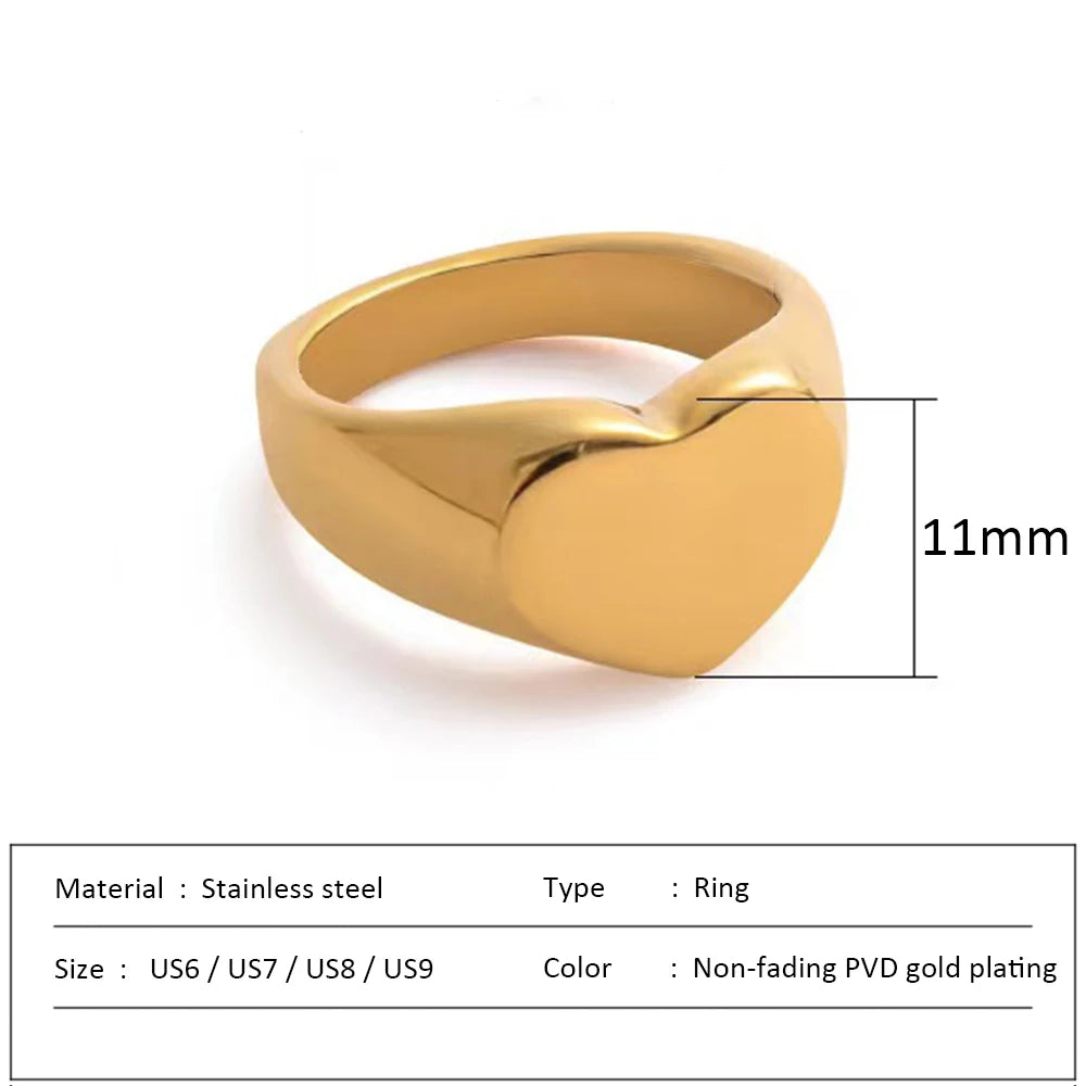 Romantischer Edelstahlring für Damen, herzförmiger Geburtstagsgeschenk, Eheringe, luxuriöse Qualität, Schmuck, Großhandel, Dropshipping