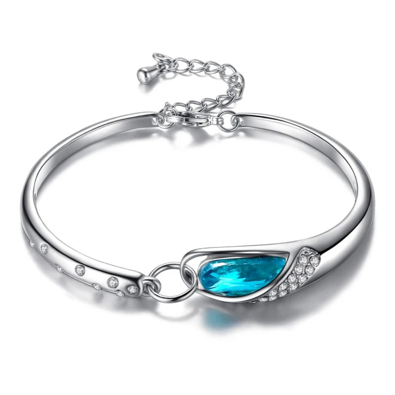 1x Armband mit blauem Edelstein, exquisite und minimalistische Art, leichte verstellbare Kette, Damen-Tagesaccessoire, Armband