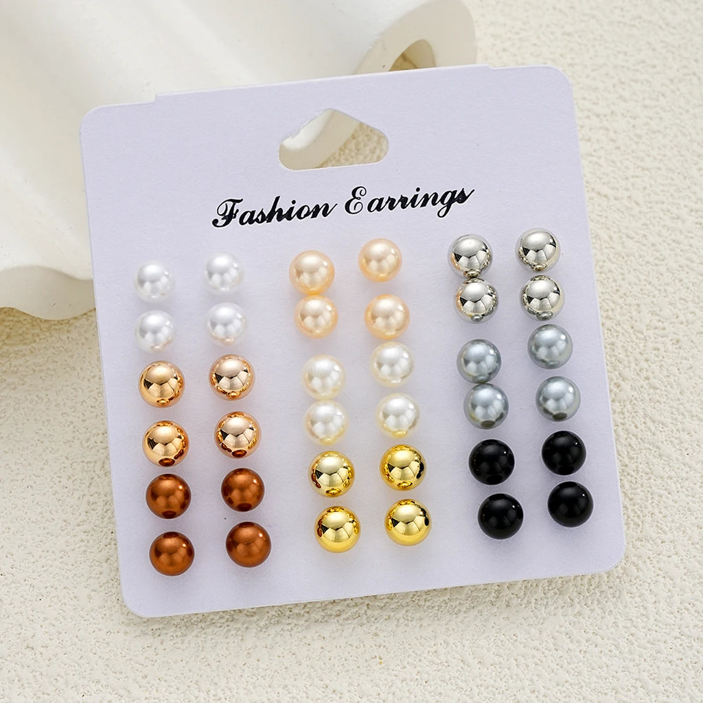 83-teiliges elegantes Perlenschmuckset mit geometrischen Ohrringen, Halskette, Armband und Ring für Damen, Herz, Schmetterling, Stern, täglicher Party-Schmuck, neu