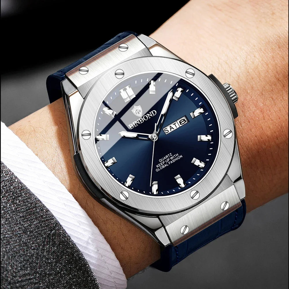 Hombre Nuevo Reloj de Cuero Casual de Negocios Relojes de Lujo para Hombres Relojes Automáticos Relojes de Pulsera de Cuarzo de Moda para Hombres Relojes De Hombre