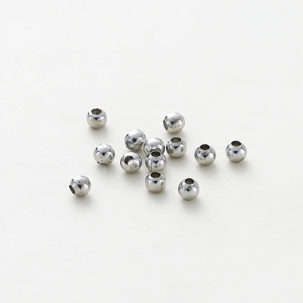 30-100 unidades de cuentas espaciadoras de latón chapado en oro de 14K/18K de 2/2,5/3/4/5/6 mm para la fabricación de joyas, accesorios, abalorios al por mayor