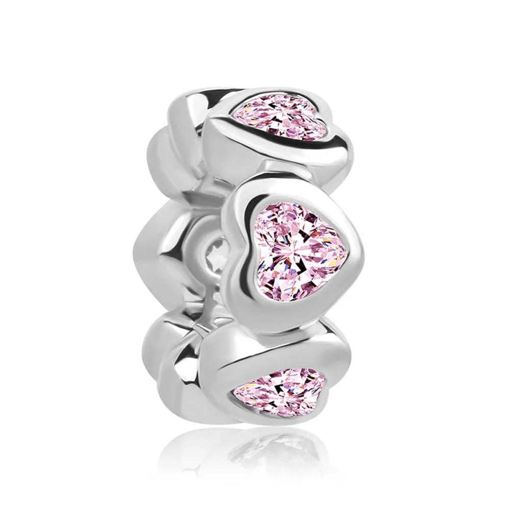 Heiß begehrtes 925er Silber Rosa Serie Blume Hundepfote herzförmiger Anhänger, passend für originale Armband DIY Accessoires, exquisiter Schmuck
