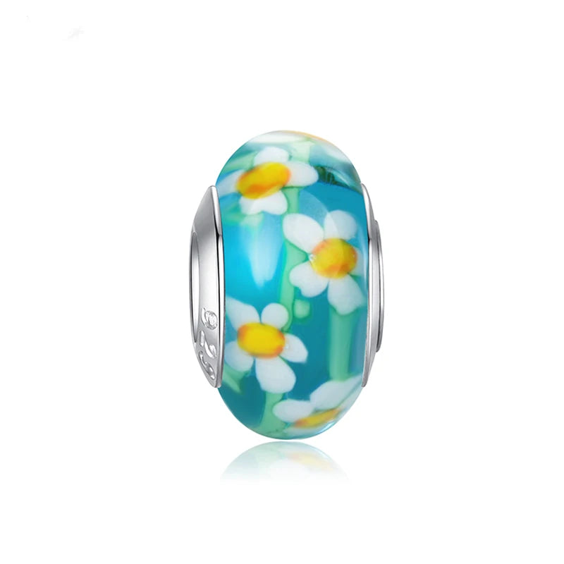 Newest European Colorful Lampwork Glass Beads Murano Aolly Charm Necklace Bracelets Bangle DIY Women Girls Jewlelry