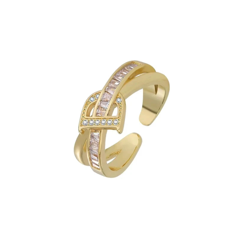 Koreanischer Punk Zirkonia verstellbarer Ring für Frauen Büro Party Freunde Geschenke Schmuck Accessoires