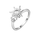 Sonnenblumen Kristall Angstlinderung Spinn Fidget Ring Für Mädchen Frei Drehbar Metall Kupfer Knöchelring Damen Schmuck Geschenke