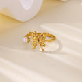Edelstahl-Schmetterlings-Schleifenringe für Frauen Mode Zirkon-Herz-offener Ring Trendiger ästhetischer Schmuck Party Hochzeitsgeschenk