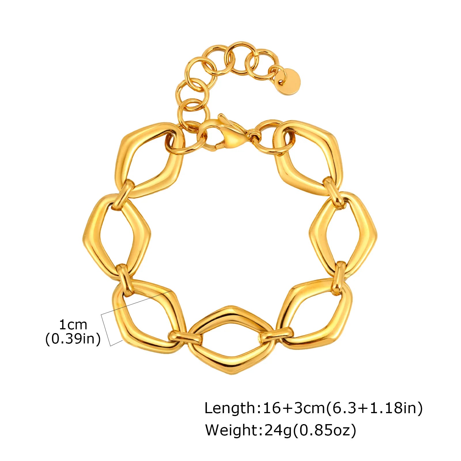 Klobiges Edelstahl-Gliederarmband für Damen, vergoldete Layering-Armbänder Armband Wasserdichter Schmuck