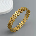 Neues Armband aus goldbeschichtetem Edelstahl mit Wabenhohlmuster, hochwertiges wasserdichtes Silberarmband, Paarschmuck