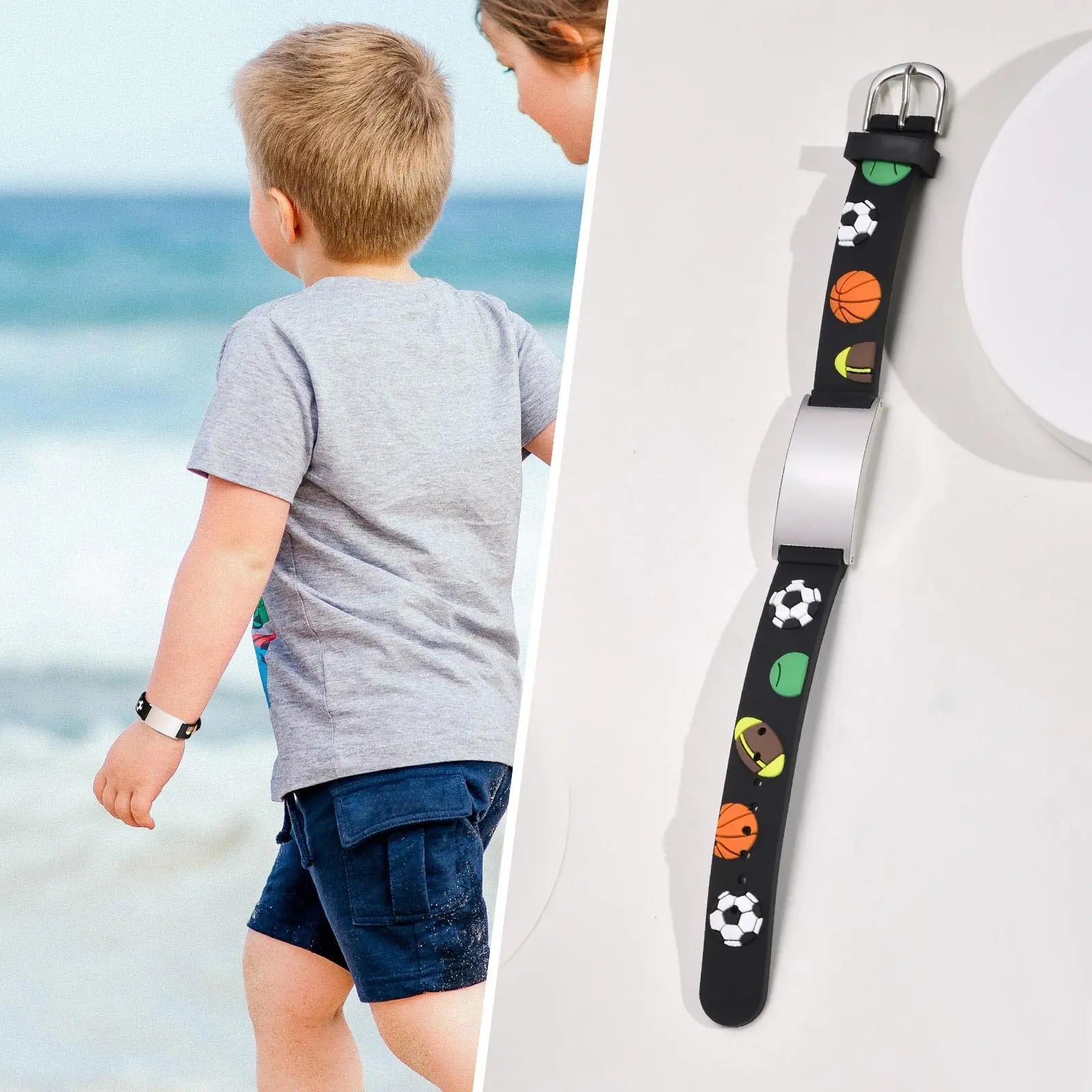 Personalisiertes Ausweiskettchen für kleine Mädchen und Jungen, Silikonarmband verstellbar, Gravierte Zitate Inspirierendes Geschenk
