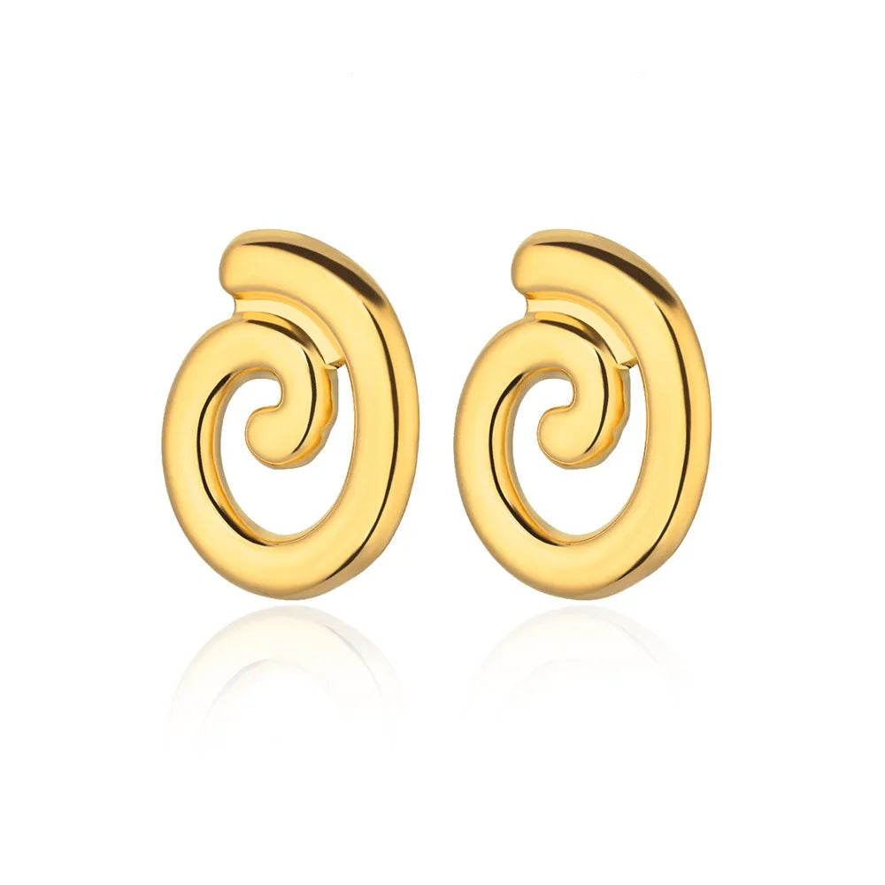 Temperament Quadratische Textur Ohrringe für Frauen Edelstahl Goldfarbe Persönlichkeit Trend Ohrstecker Modeschmuck Exquisit