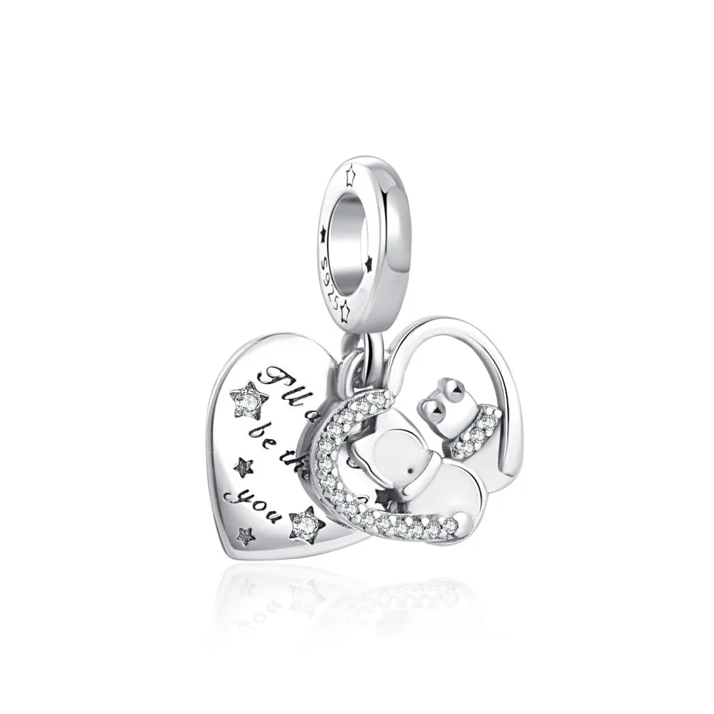 Europäisches Neues 925 Sterling Silber Frühling Neue Rosa Blume Ballon Katze Diy Perlen Charm Passend Europäische S925 Armband Armreifen