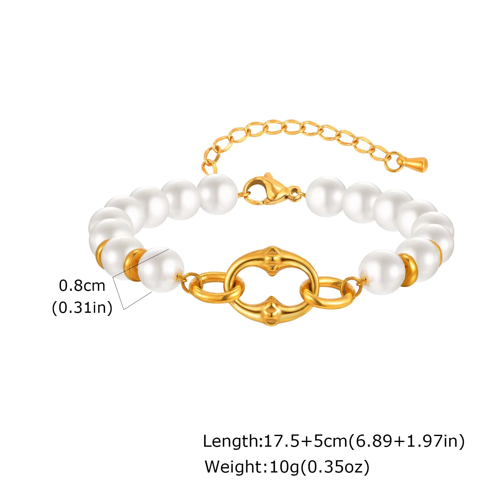 Massive klobige Toggle-Armbänder für Damen, Edelstahl OT-Verschluss-Gliederkettenarmband, vergoldet, anlaufgeschützt