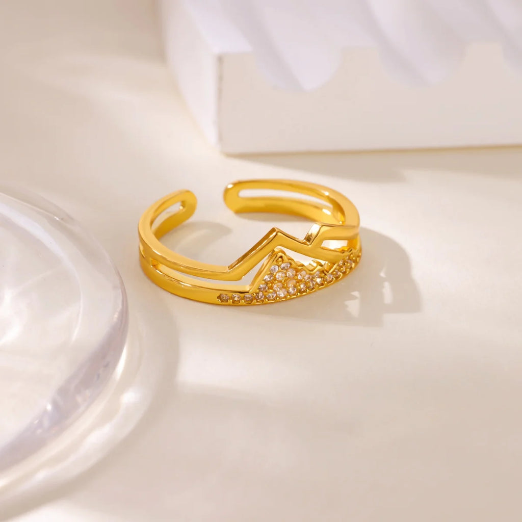 Fashion Pink Heart Zircon Rings for Women Gold Color Stainless Steel Imitation Pearl Ring Elegant Aesthetic Wedding Jewelry Gift