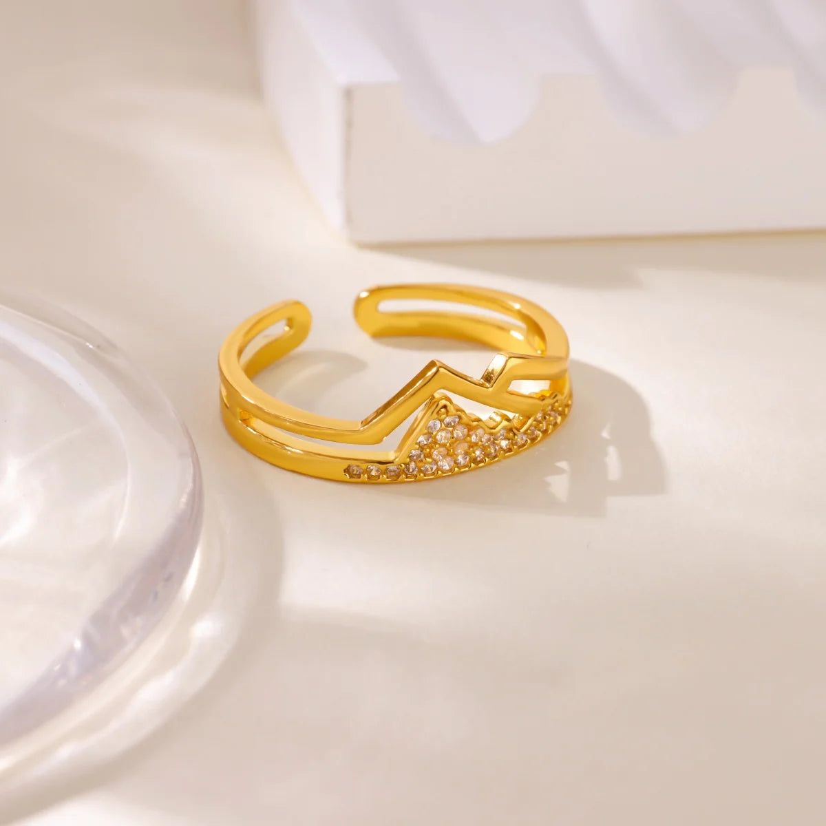Modische pinke Herz-Zirkonringe für Frauen Goldfarbener Edelstahl Imitation Perlenring Elegantes ästhetisches Hochzeitsschmuckgeschenk
