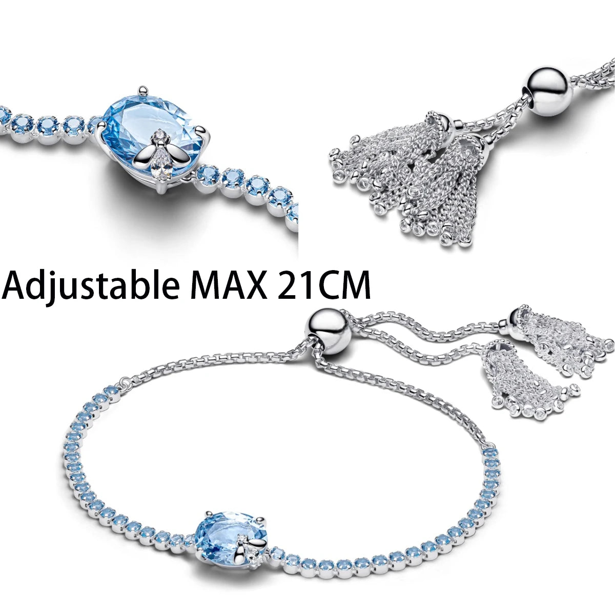 Original 925 Sterling Silver Charms Pendant Blue Bow Suit Bead for Wome Rings Earrings Necklace DIY Bracelet Fine Jewellery Gift