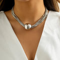 Überzogene, verdrehte klobige Gliederkette für Damen, Punk, großer Kugel-Anhänger, Halskette, Schlüsselbein-Glieder, Grunge Schmuck, Steampunk, Herren, Neu