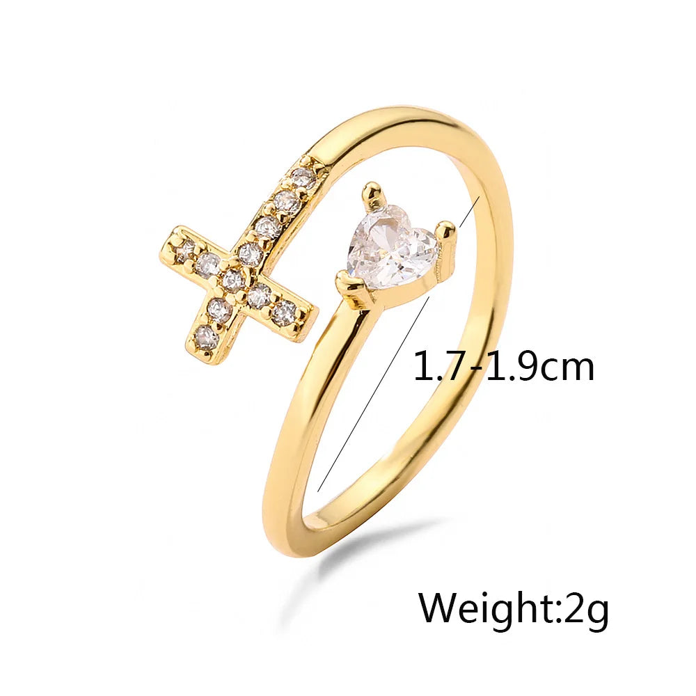 NEWBUY 2026 Neue Mode Klare Glänzende CZ Zirkon Kreuz Böser Blick Ringe für Frauen Mädchen Finger Zubehör Party Schmuck Geschenk