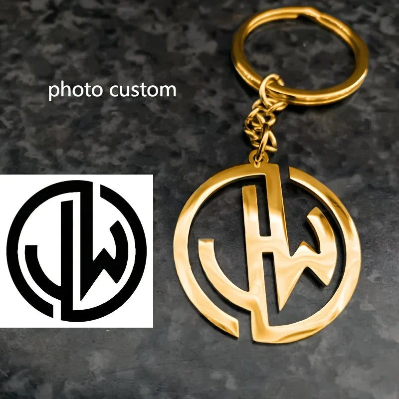 Custom Logo Keychain Stainless Steel Personalized Emblem Pendant Keychains House & Friendship & Pet Decorative Key Jewelry Gifts