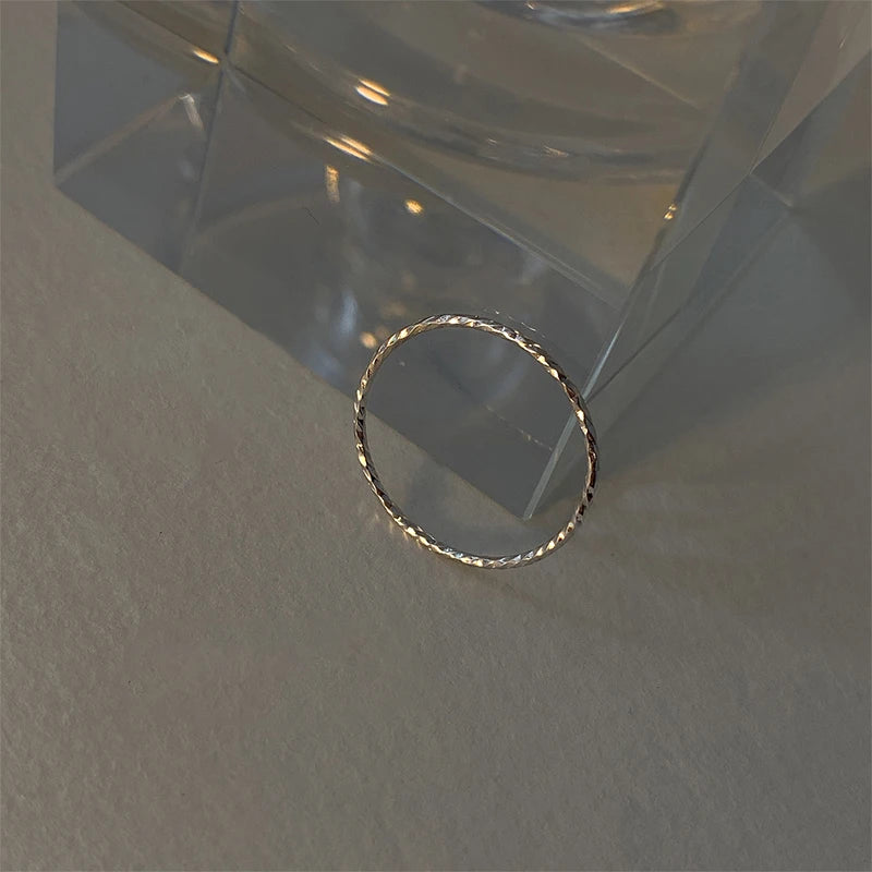 925 Sterling Silber schlichter und vielseitiger schlichter Ring, faltbarer Ring, Party-Schmuckaccessoires für Damen und Mädchen