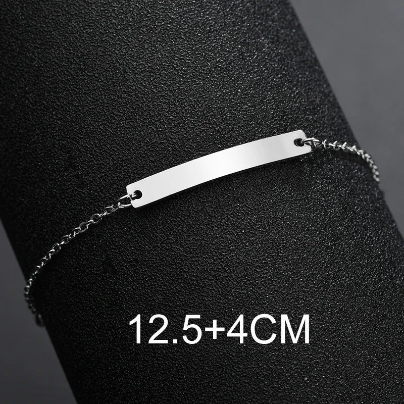 Bluelory personalisiertes Armband für Herren und Damen, Edelstahl, verschiedene Stile, leeres Namensschild, Herzarmband, Party-Schmuckgeschenk