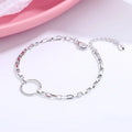 VENTFILLE 925 Sterling Silber Geometrisches Quadratisches Rundes Perlenarmband für Frauen Persönlichkeit Temperament Einfacher Handschmuck Party