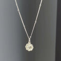 Collar de mujer con colgante de corazón texturizado en plata de ley 925, diseño estereoscópico, joya de doble cara, regalo al por mayor