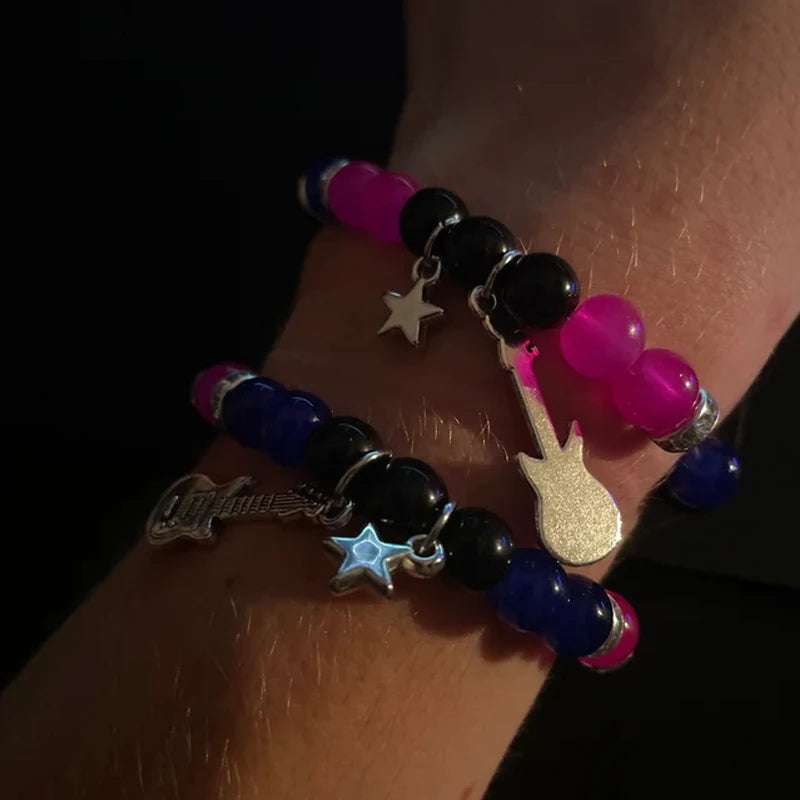 2tlg./Set Mode Paar Perlen Armband TV Girl Partnerarmbänder Who Really Cares Album Inspirierte Armbänder Freunde Schmuck Geschenk