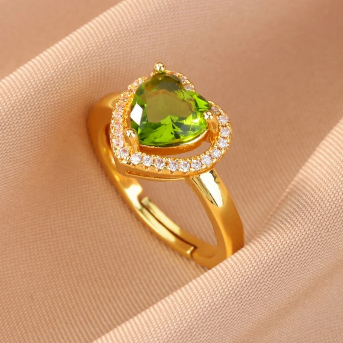Bunter Zirkonia-Ring für Damen, Edelstahl, goldfarben, offener Ring, Vintage-Boho-Hochzeitsfeier-Schmuck, Geschenk-Accessoires