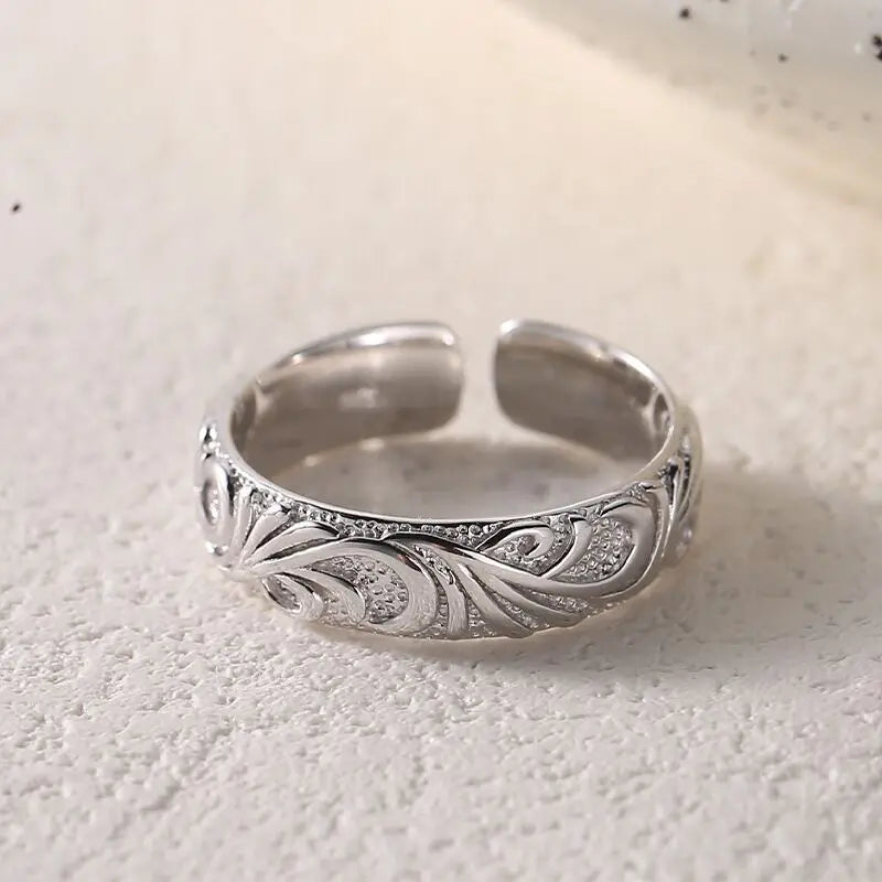 Neu in 925er Sterlingsilber Dekorativer Musterring für Damen Luxuriöser Schmuck Großhandel