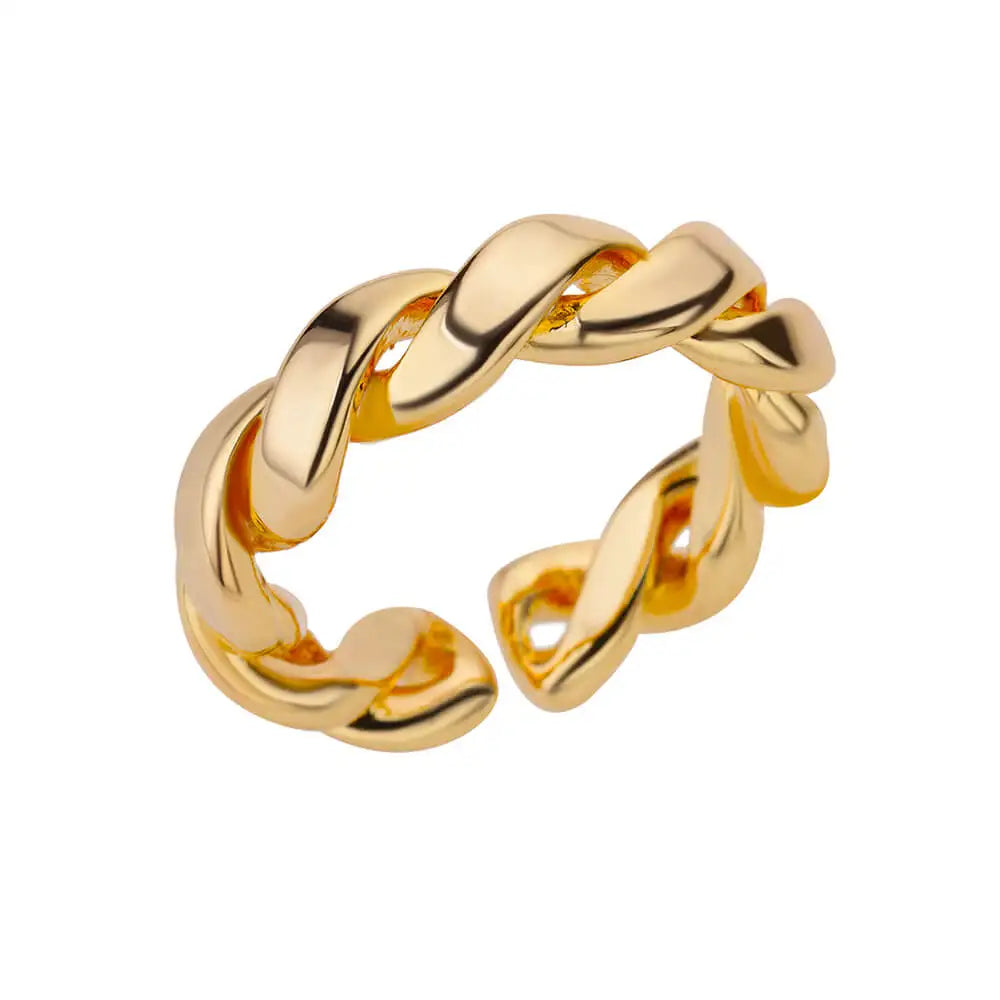 Edelstahl Runde Ringe Für Frauen Zirkon Geometrische Goldfarbe Kristall Ring Ästhetische Hochzeit Party Schmuck Geschenk Bague Femme