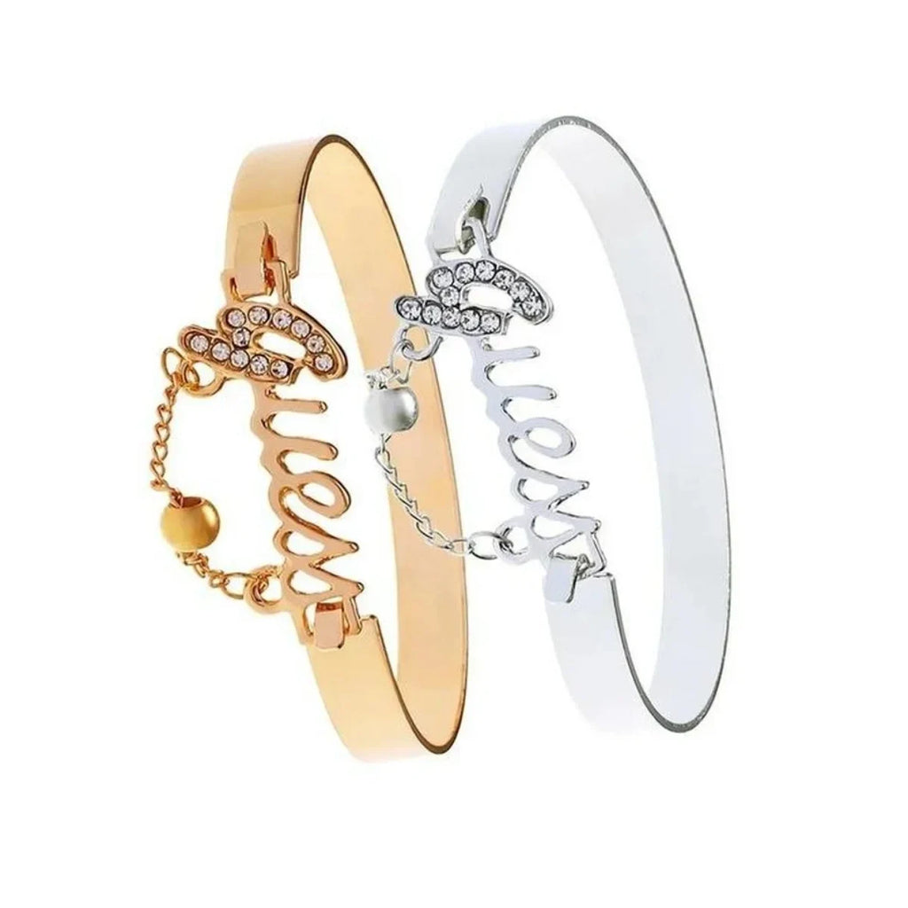 Damen Metallarmband Buchstaben Design Kette Quaste Legierungsband Kristall Anhänger Hot Selling Schmuck Modeschmuck