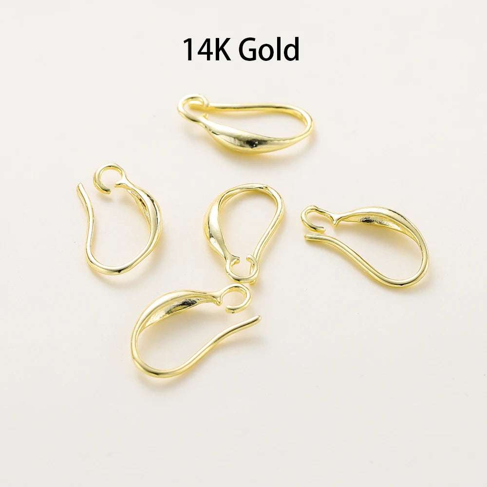 10 Stücke/Charge 14K 18K Echtgold Ohrring Anhänger Haken Ohrbügel Haken für DIY Schmuckherstellung Ohrring Charms Zubehör Komponenten
