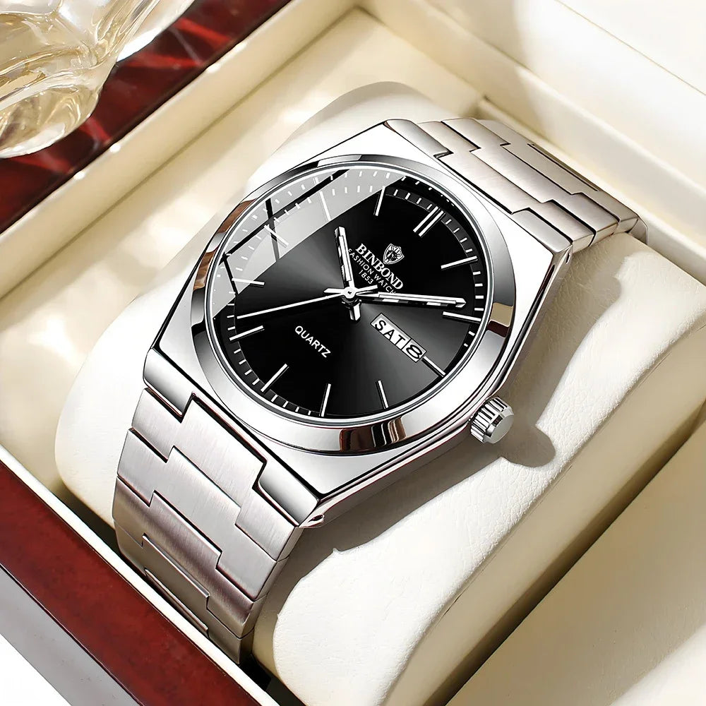 Nuevos regalos Top de negocios casual Reloj azul para hombres Relojes de lujo automáticos Relojes de pulsera de cuarzo de moda para hombre Relogio Masculino