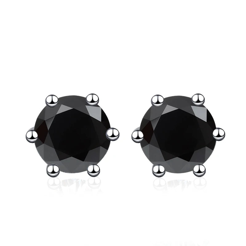 NeeTim Pendientes de Moissanita de 0,5 ct, 1 ct, 2 ct para mujer, de plata de ley 925, en verde, rosa, negro, azul y gris, con circonitas brillantes